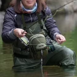 Goture Bolsa de pecho pesca mosca ultraligera impermeable