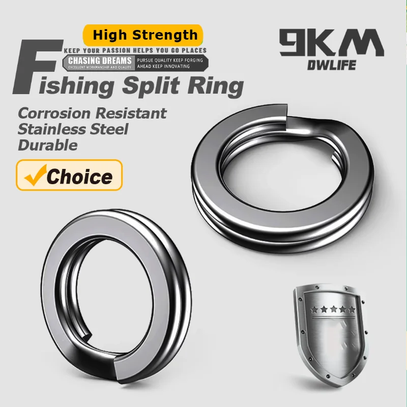 Angelköder, geteilte Ringe, 50–200 Stück, Angelzubehör, Edelstahl, Angelhaken, Anschlüsse, Snap-Angelring, 15–55 kg, Schwarz