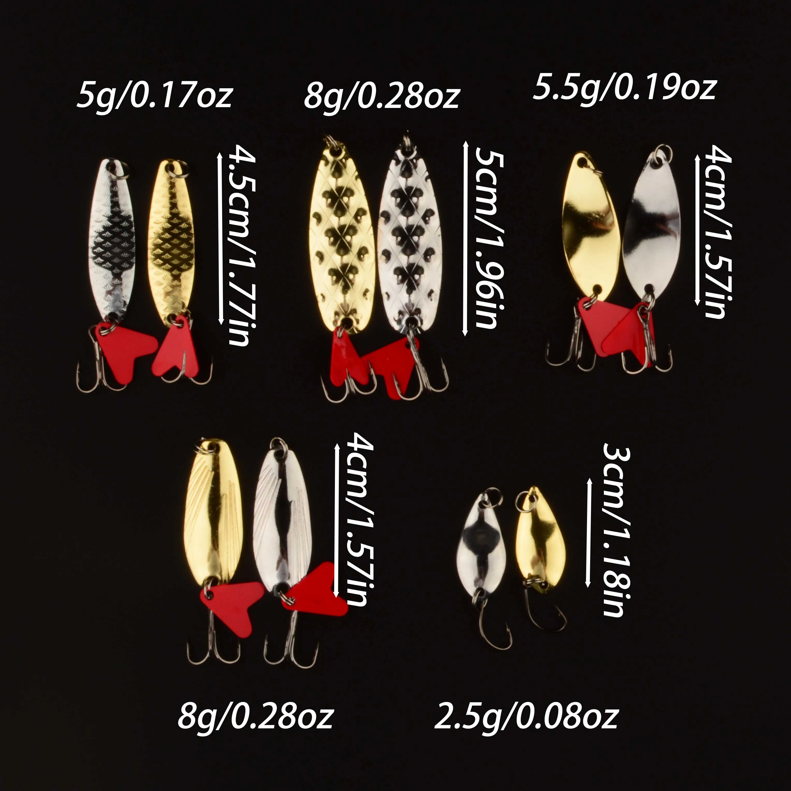 10 Uds plantilla de Metal cuchara Spinner señuelo de pesca Wobbler juego de cebo con caja de aparejos de pesca Kit para juego de cebo de señuelo de pesca - imagen 2