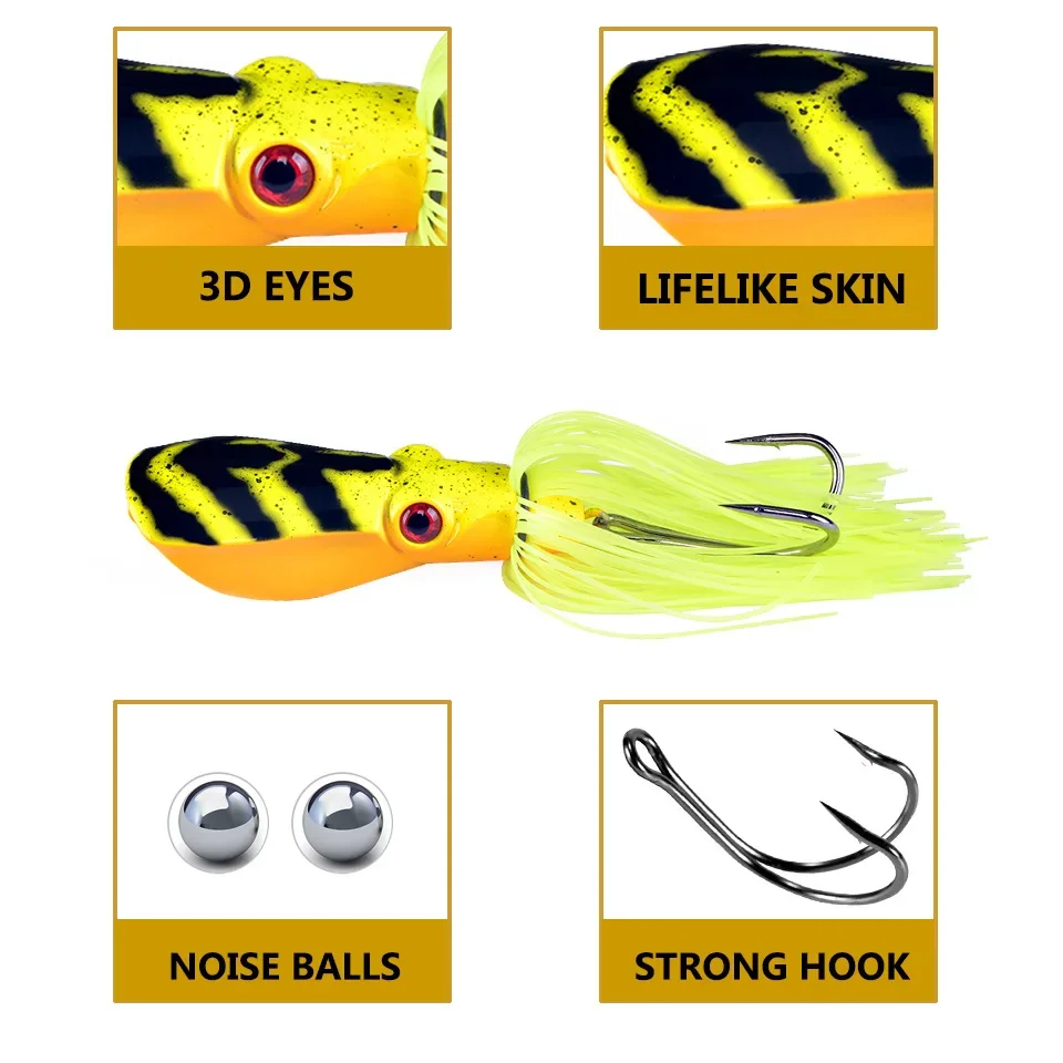 Señuelo de pesca Popper, cebo duro artificial flotante isca, carpa, trucha, aparejos de pesca de mar, 7cm, 16,5g - imagen 2