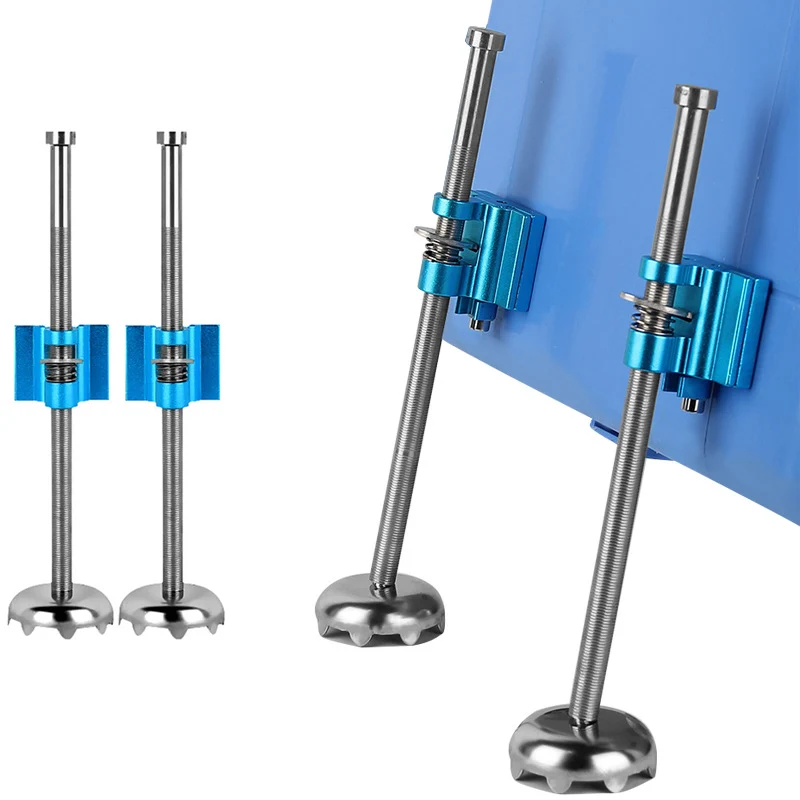 Varillas de metal resistentes con abrazaderas azules ajustables para montaje seguro