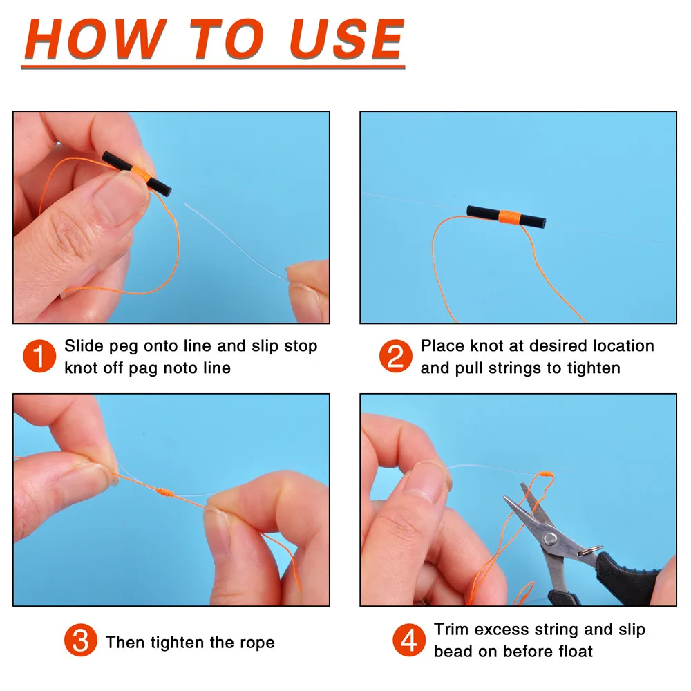 150 Uds Bobber Stop Slip Bobber Stop Bobber Stoppers para sedal con cuentas de pesca aparejos de pesca de agua salada/agua dulce - imagen 5