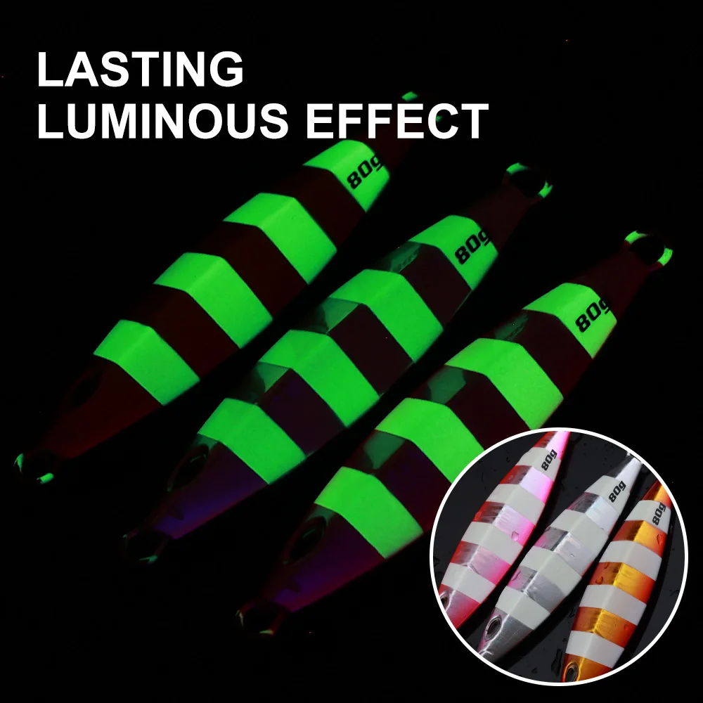 CASTFUN 60g 80g 100g Koika Jig plantillas de Metal de paso lento señuelo de pesca de agua salada señuelo de Jigging de caída lenta - imagen 4