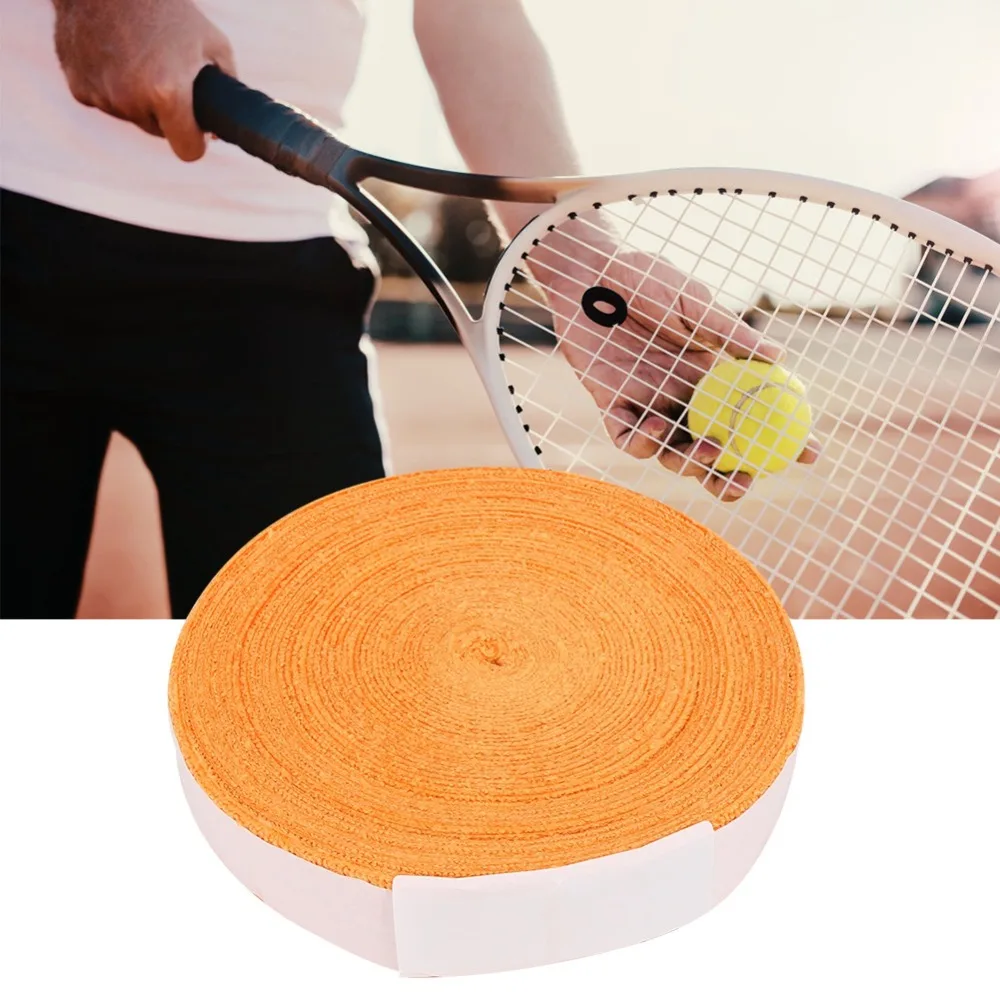 Cinta de agarre de raqueta de fibra de poliéster, transpirable, 10M, agarre de raqueta de bádminton, absorción de sudor, toalla, envolturas de raqueta - imagen 4