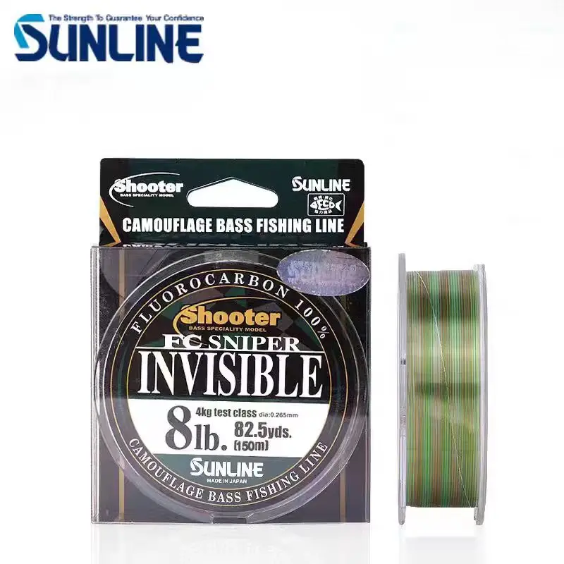 Nuevo Original Sunline Shooter FC SNIPER INVISIBLE 100% hilo de pescar de fluorocarbono 150m 4LB/6LB/8LB/12LB/16LB/20LB carbono Invisible