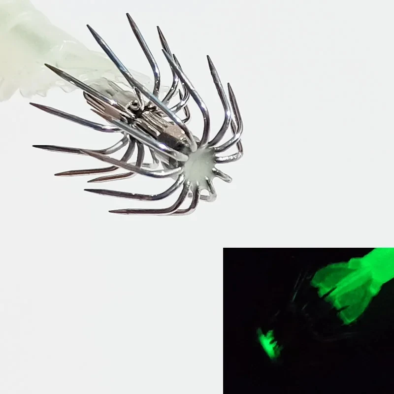 Señuelo de pesca suave de camarón, 1 unidad, 10g11cm, brillo, pulpo, sepia, anzuelo de calamar, cebo Artificial, aparejos de pesca - imagen 5