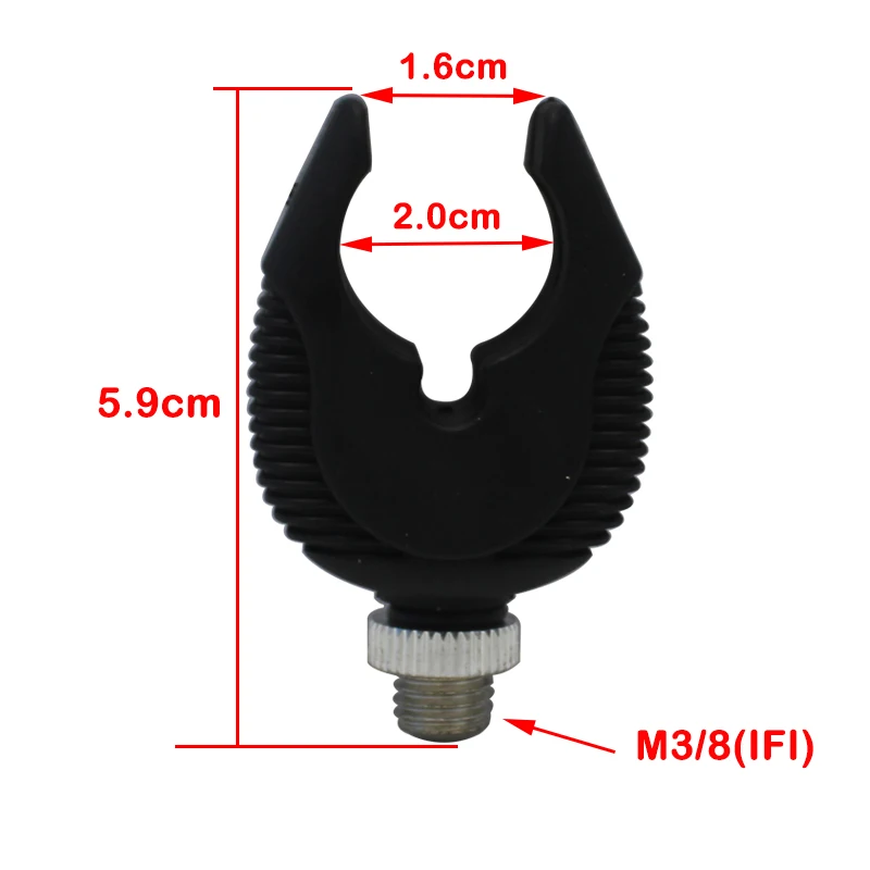 Soporte para caña de pescar de carpa, soporte para caña de pescar de goma con M3/8 (IFI), accesorios para pesca de carpa, 2 uds. - imagen 2