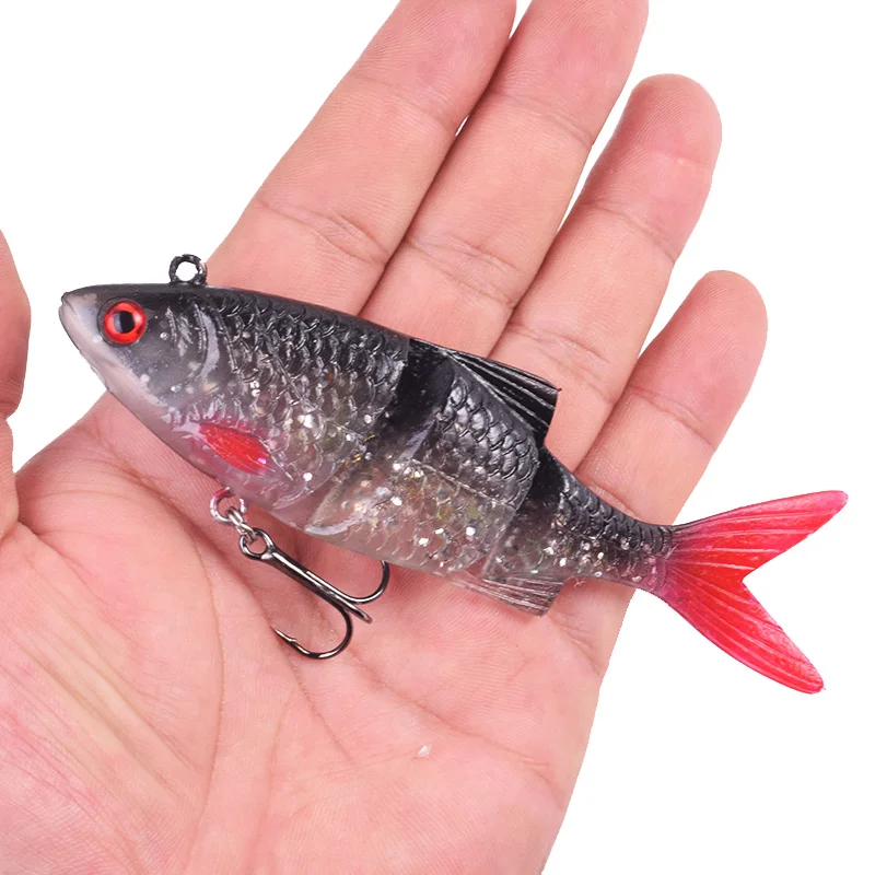 Señuelos de silicona blanda para curricán, señuelos artificiales, aparejos de pesca de lubina y trucha, 12 cm, 31 g, 3 conexiones, jig wobblers, 1 pieza - imagen 2