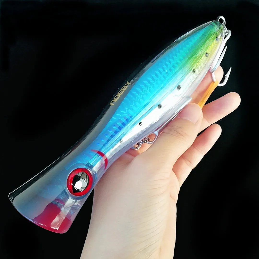 Noeby-señuelo de pesca 2 piezas Popper, cebo duro Artificial de agua salada para aparejos de pesca GT, 120mm, 43g, 160mm, 78g - imagen 4