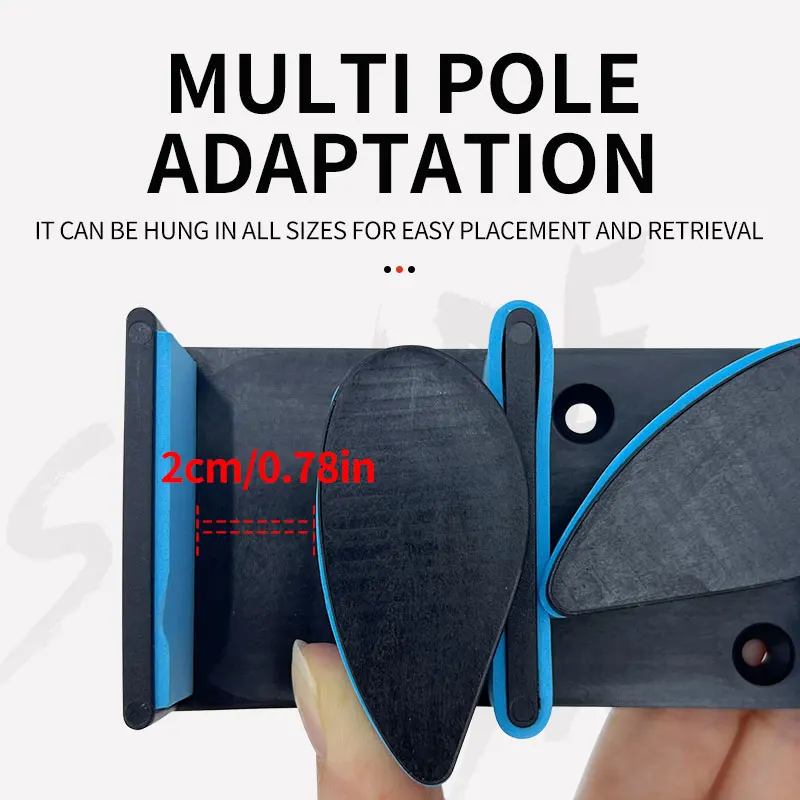 Estante para caña de pescar montado en la pared EVA, herramientas de pesca, estante antideslizante para caña de pescar de pared no perforada, almacenamiento de aparejos de señuelo, estante de exhibición - imagen 2