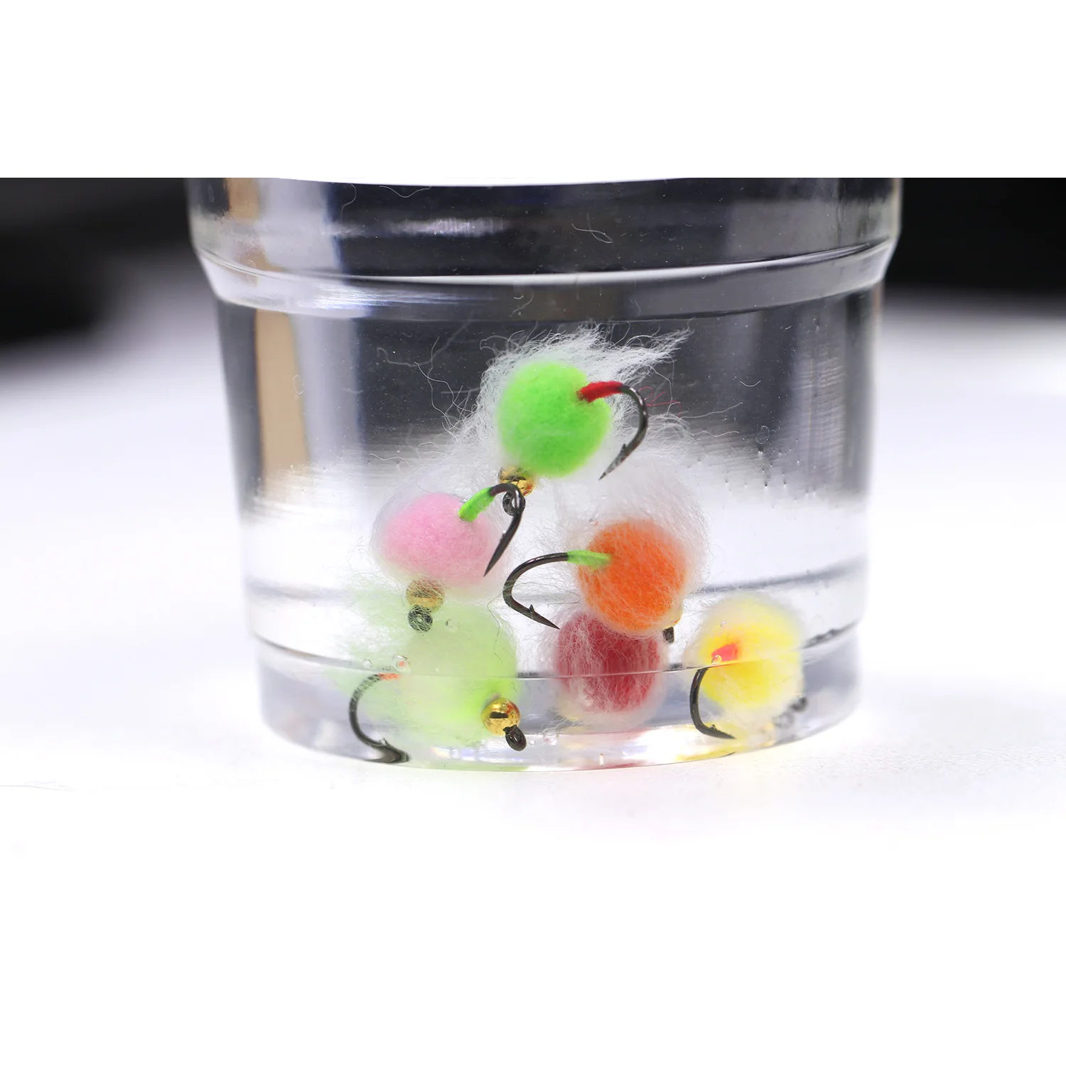 Huevo de ordeño sintético de 10 piezas, Mosca de pescado suave, moscas húmedas, trucha, salmón, cabeza de acero, señuelo de pesca, cebo Artificial - imagen 5