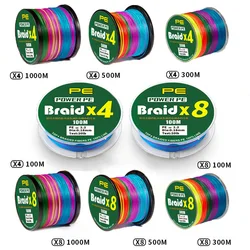 Línea trenzada PE 4 hebras – Hilo multifilamento para pesca deportiva