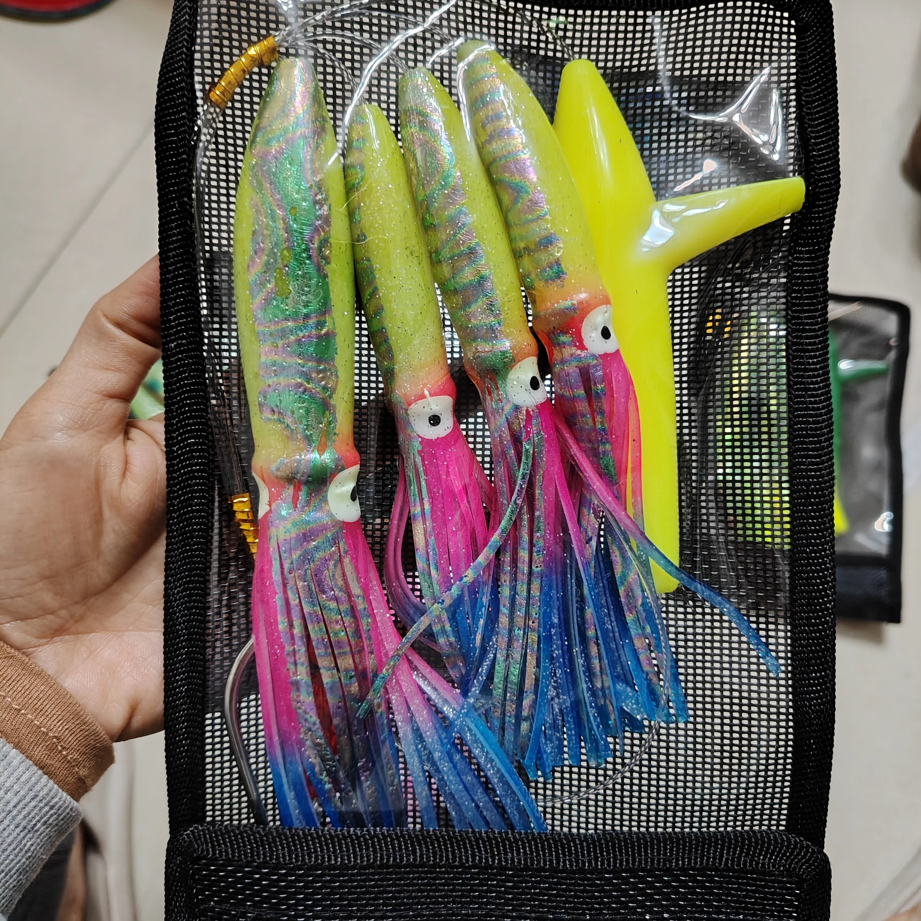 Señuelo de Pesca para Grandes Peces, Juego de Señuelos Daisy Chain, Señuelos de Pesca de Arrastre en Agua Salada para Atún, Señuelos para Pesca de Marlin y Pez Vela en Aguas Profundas - imagen 2