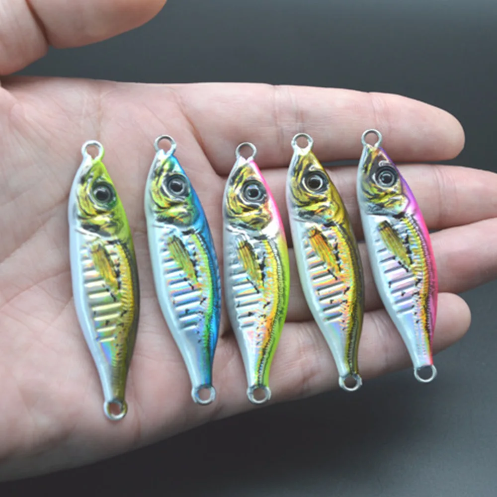 Señuelo de Metal con sonidos de sonajero, plantilla con estampado 3D de agua salada, lubina, Jigging, hundimiento lento, atún fundido, pesca en mar en alta mar, 100g/120g/150g - imagen 4