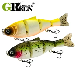 GREENSPIDER nuevo 110mm 18,5g cebo multiarticulado cuerpo duro hundimiento lento Lucio pesca cebo aparejos Swimbait Señuelos de Pesca