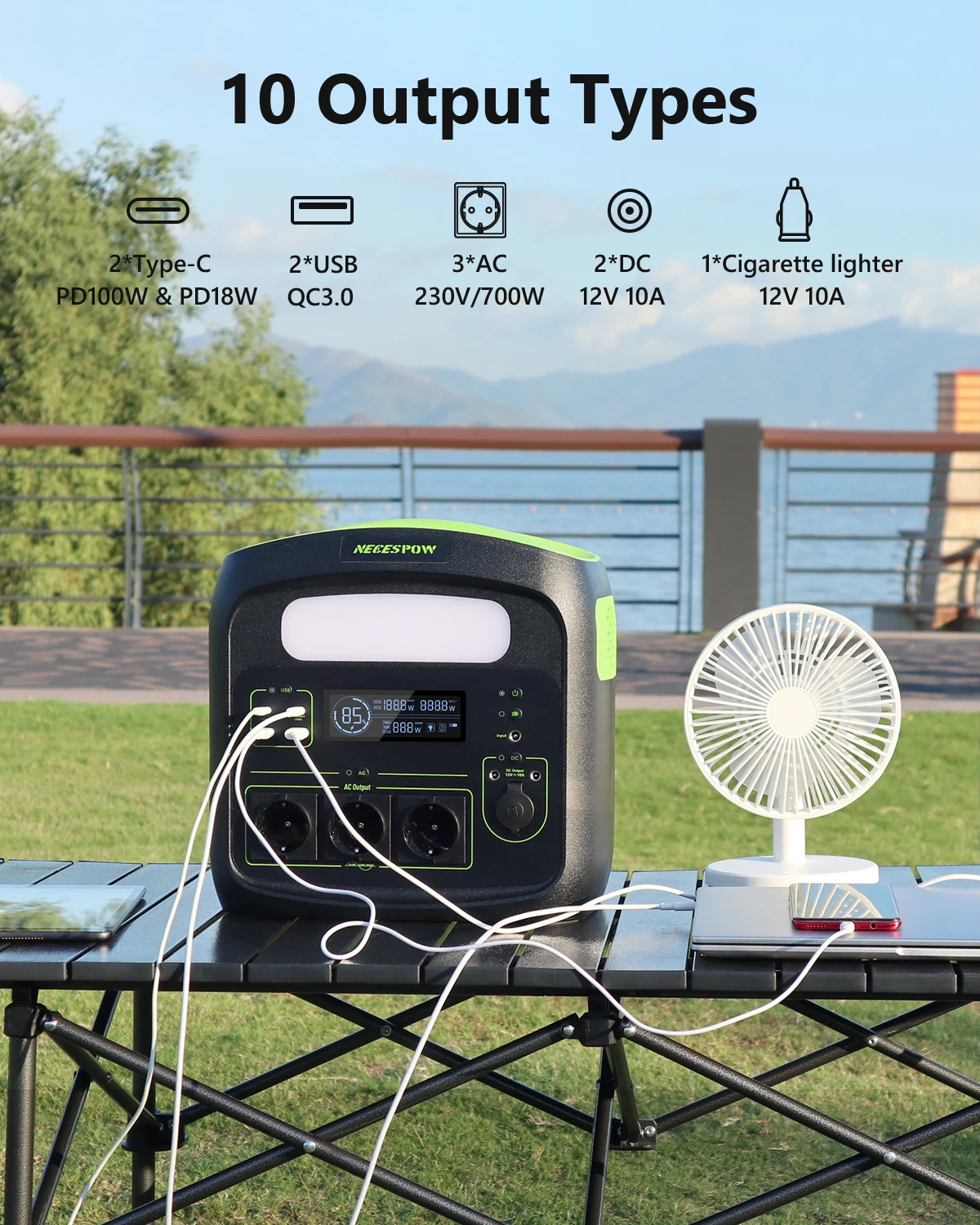 N7576 Generador Solar Portátil para Pesca y Camping Al Aire Libre
