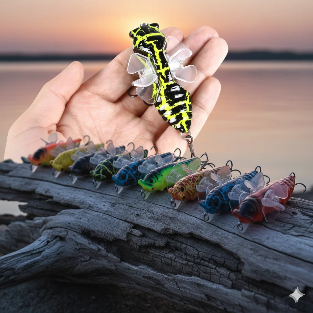 Señuelo Cicada insecto realista con alas para lubina y lucio - imagen 3