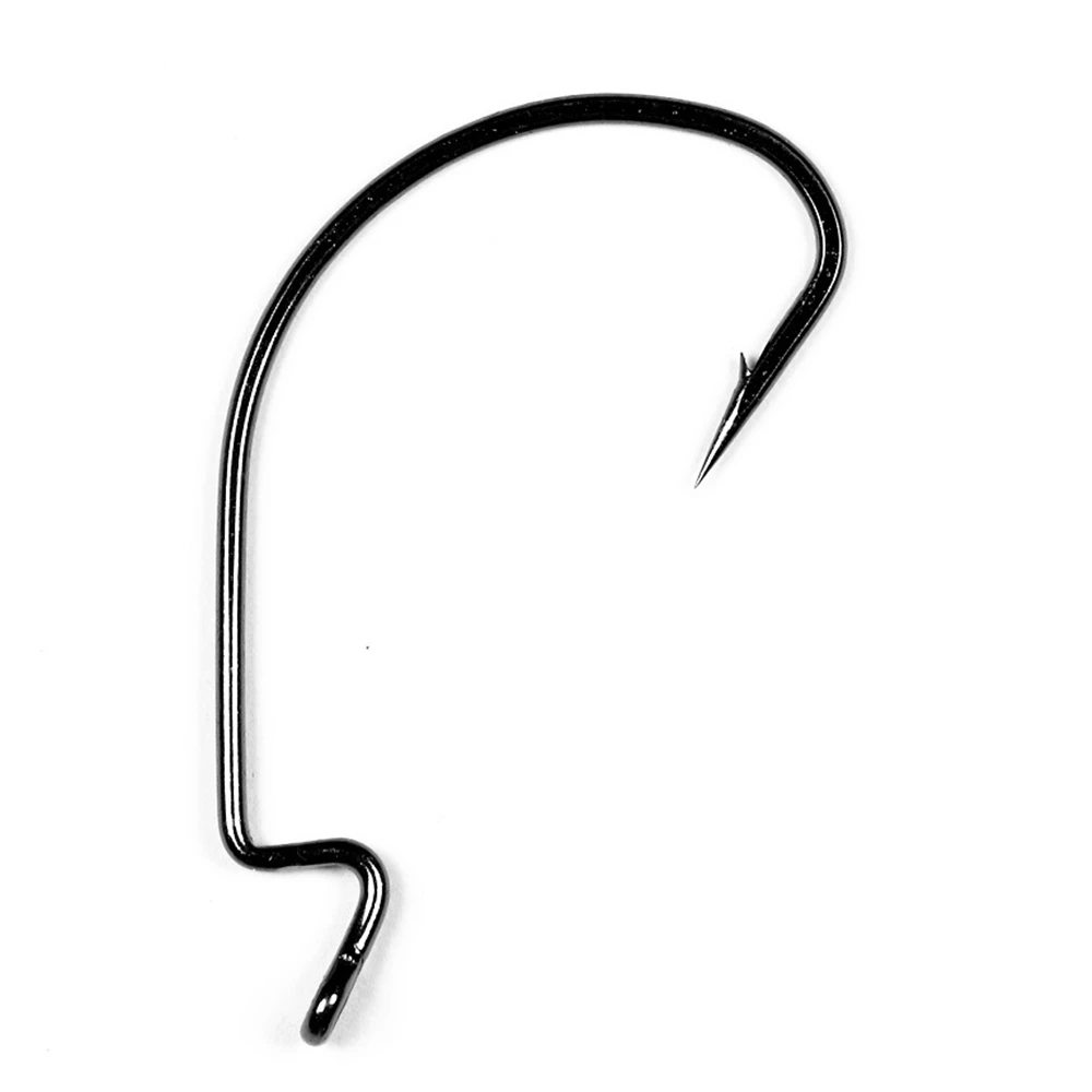 500 Uds. Ganchos de manivela de gusano fortalecen el vientre ancho anzuelo de cabeza de plantilla de acero rico en carbono anzuelo de lubina señuelo cebo accesorios de Pesca - imagen 4