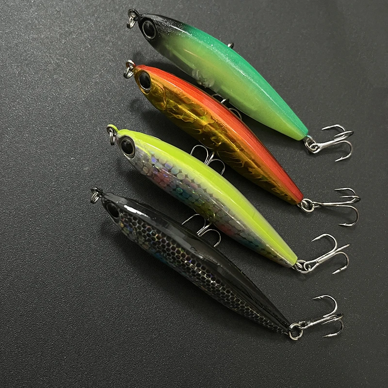 Señuelo de pesca con lápiz de 13g y 70mm, cebo adhesivo que se hunde, ojos 3D, cebo Artificial de fundición larga, pececillo Wobbler, equipo de pesca de Lucio - imagen 3