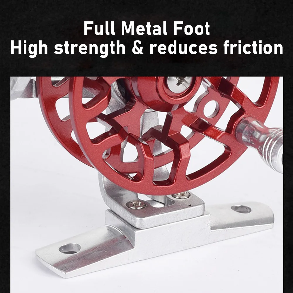 Carrete de pesca en hielo de Metal, relación de engranaje 1:1, grande, ligero, 55g, carrete de pesca con mosca para MANGO derecho, carrete de mosca de trucha y Lucio - imagen 3