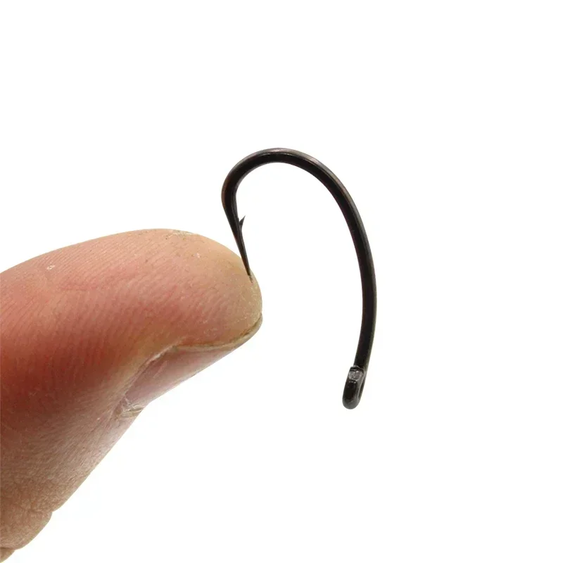 10x anzuelo de pesca de carpa afilado a mano tamaño 4/6/8 revestimiento de PTFE accesorios de anzuelos de pesca de acero inoxidable con alto contenido de carbono - imagen 4