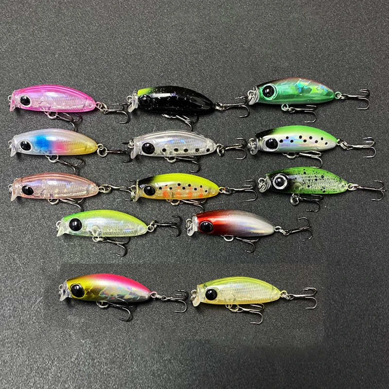 Señuelo de pesca de hundimiento lento, 2,9g, 35mm, Mini Micro pececillo, ojos 3D, cebo duro Artificial con potentes anzuelos triples, equipo de pesca - imagen 3