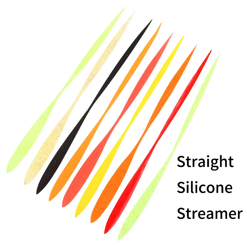 Ellllv, 10 Uds., serpentinas rectas de silicona, faldas de silicona de ancho degradado, Spinnerbait de pesca, plantilla Buzzbait, Material de fabricación de señuelos - imagen 3