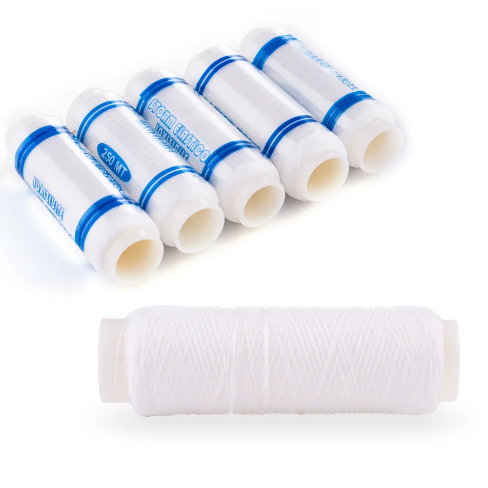 Línea de banda de goma de pesca, línea de pesca elástica, línea de nailon, línea de señuelo de 250 metros, línea atada, accesorios de boca volteada para lubina - imagen 2