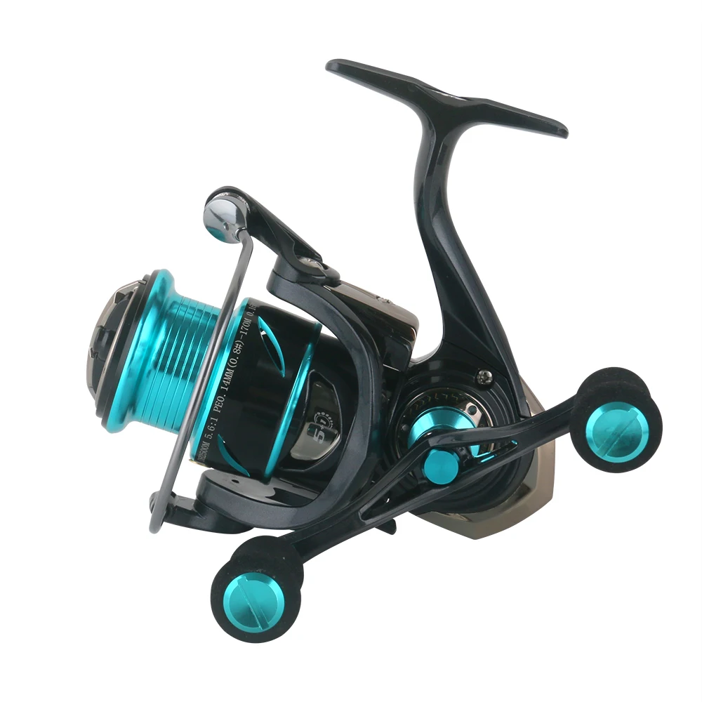 DEUKIO nuevo mango simple/doble, relación de engranaje 5,6:1, arrastre máximo de 13LB, mango de Metal CNC, carrete de pesca giratorio para agua dulce y salada - imagen 3