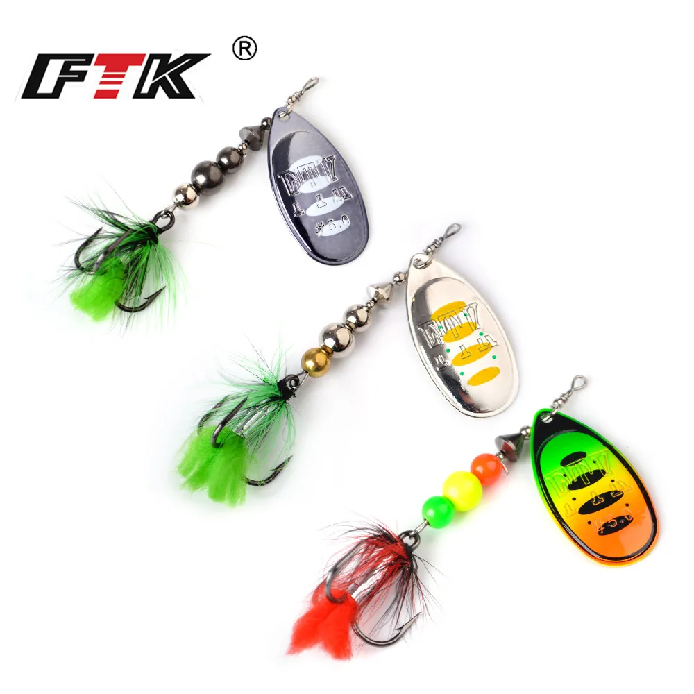 FTK-Cebo Artificial de 12g, señuelo de pesca giratorio con cuchara de Metal, Crankbaits, Wobblers de pesca para Lucio, accesorios de pesca - imagen 5
