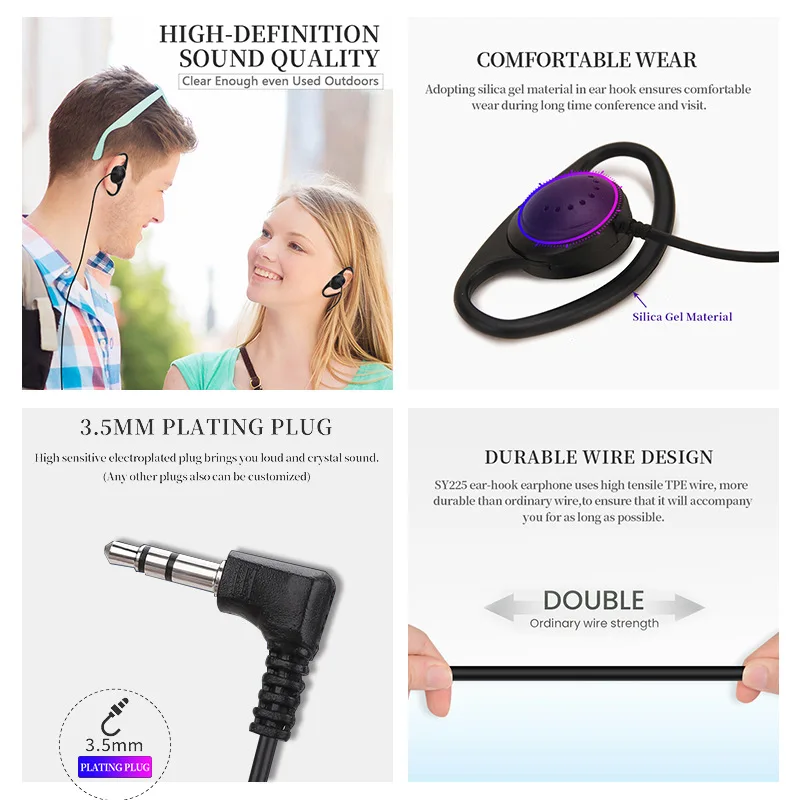Auriculares con gancho para oreja estéreo 3,5 mm portátiles - imagen 2