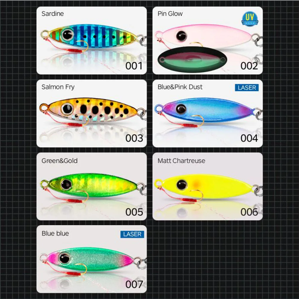 D1 Mini plantilla de Metal cuchara cebo 38mm/10g hundimiento fundición Jigging señuelos bulto trasero Searide Micro señuelo para agua salada y dulce - imagen 5