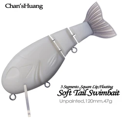Chan'sHuang SwimBait cola suave 12 cm con labio aplastado