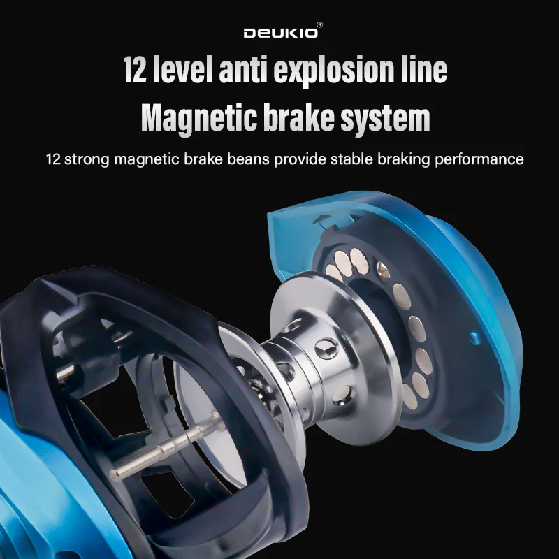 Carrete DEUKIO Baitcasting de agua salada, carrete de Metal de 6KG de arrastre máximo 7,2: 1, relación de engranaje, carretes de pesca Baitcaster para agua de mar fresca - imagen 2