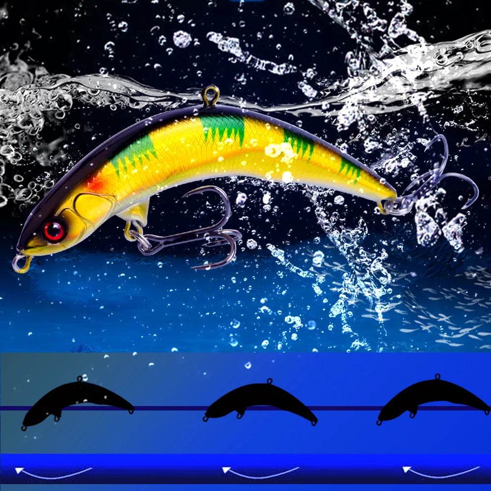 CCLTBA-SEÑUELOS Bent Pecil Wobblers de 8,5 cm, 7g, superficie de superficie, sonajero para teñir, cebos de pesca, aparejos para lubina y trucha - imagen 3