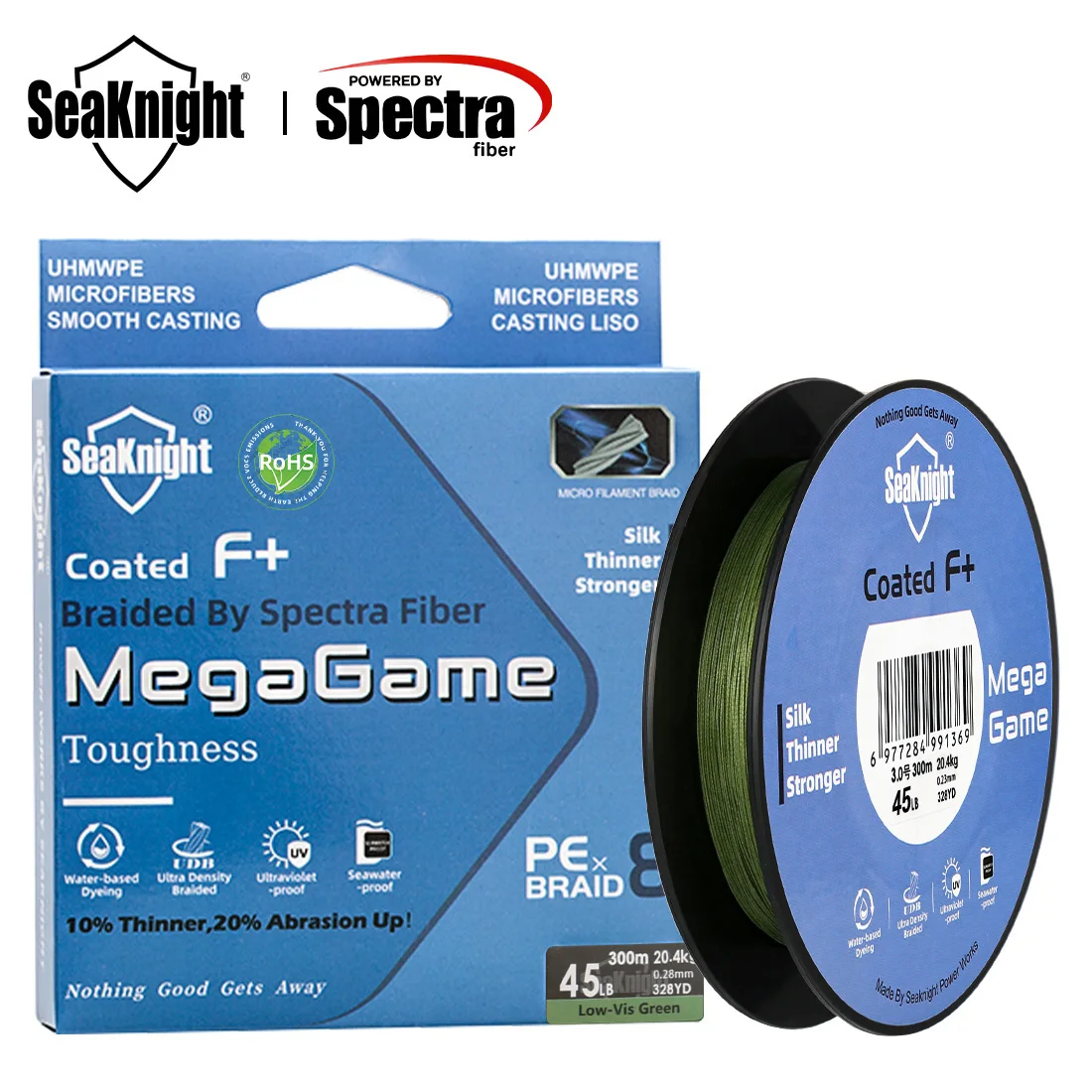 Marca SeaKnight MegaGame M8 serie 8 hebras sedal fibra Spectra revestimiento a prueba de agua de mar anti-UV sedal de pesca de agua salada M8