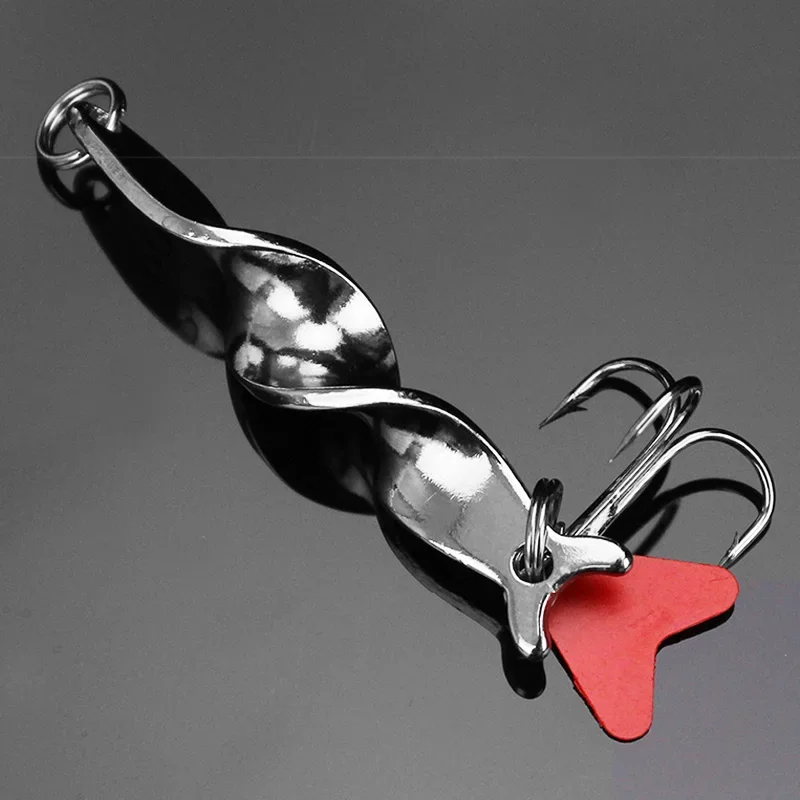 Señuelo de Pesca giratorio de Metal, cuchara giratoria, 10g, 14g, 21g, cebos duros artificiales para trucha, Lucio, Pesca, anzuelo triple, 1 ud. - imagen 4