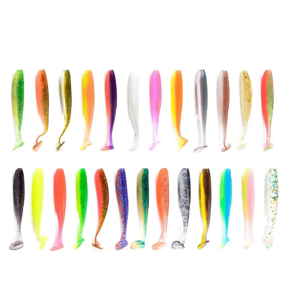 NGB 5/7.5/10cm Silicone Bait Worm T Tail Soft Fishing Lure 8-20pcs Jigging Artificial Fishing Bait Wobblers For Bass Pike - imagen 2