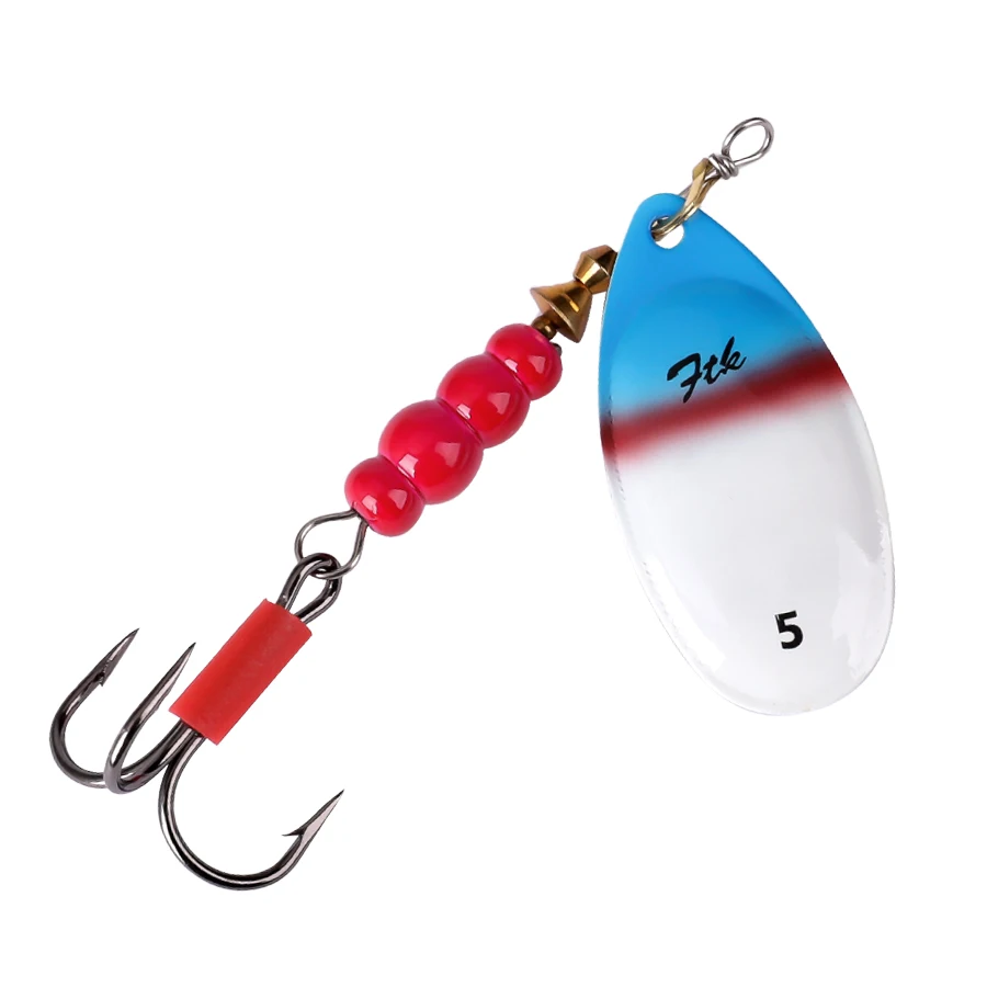 FTK 5g 8g 11g 15g señuelo de pesca de Metal cebo giratorio con anzuelo triple giratorio lentejuelas cebo Artificial duro para Lucio - imagen 5