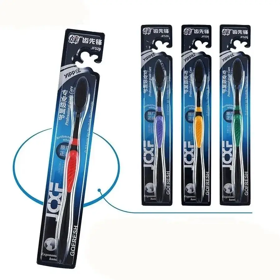 4 unids/set cepillo de dientes de carbón de bambú suave cepillo de dientes para el cuidado de los dientes limpio para adultos es conveniente y se puede utilizar en muchas ocasiones - imagen 4