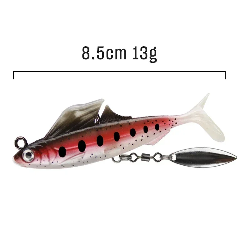 ALASICKA 8,5 cm/12,5g 1 Uds 3D ojo de pez de imitación anzuelo afilado cebo de pesca señuelo suave realista con lentejuelas para pesca al aire libre - imagen 5