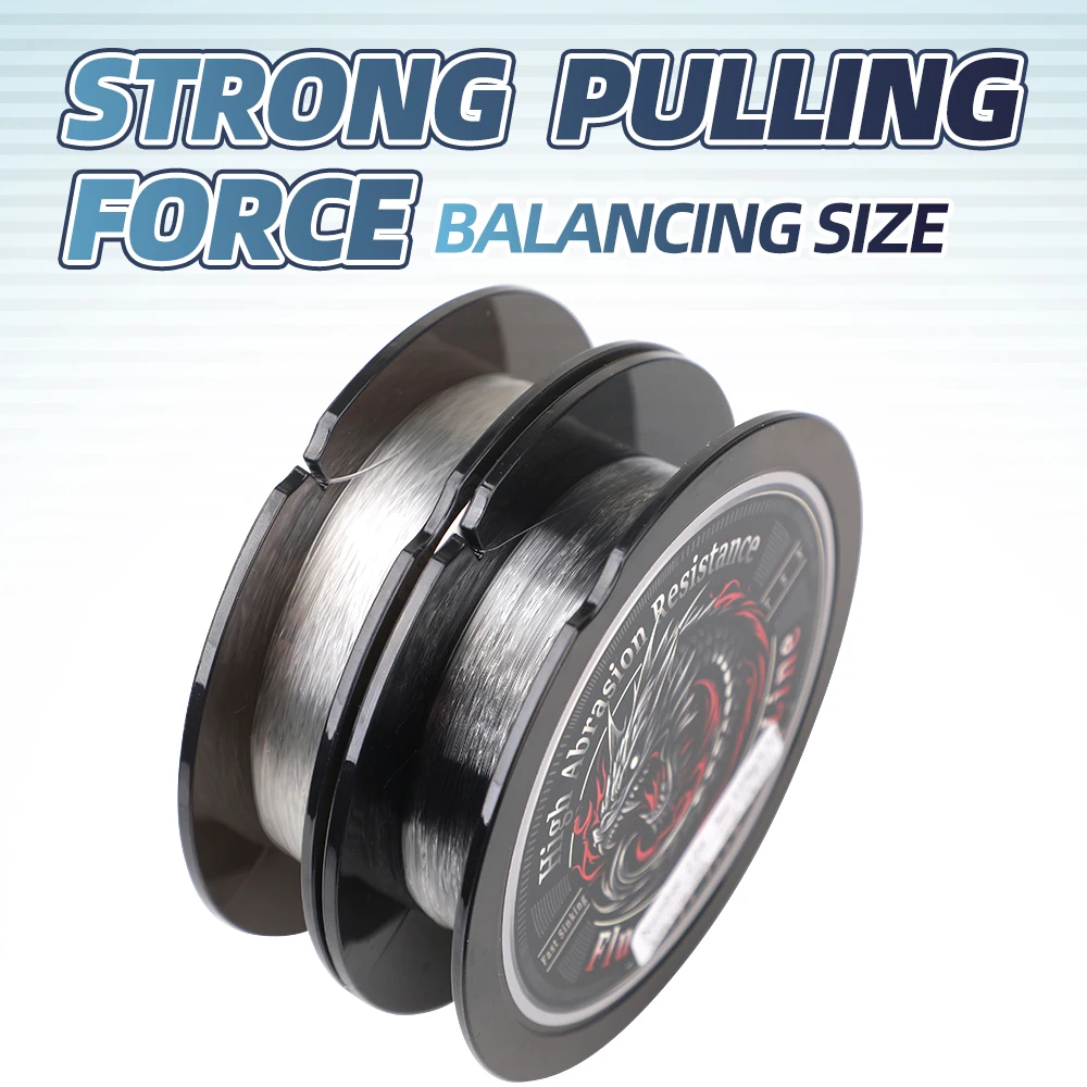 ROLLFISH 1 pieza 100% línea de fluorocarbono, 50 m/55 yardas, 5-24 lb-fluorocarbono súper fuerte y suave para pescar, baja ductilidad, baja memoria - imagen 5