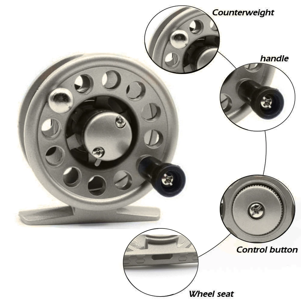 Carrete de pesca en hielo, rueda de tambor, intercambiable, 40/50/60CM, relación de engranaje 1:1, aparejos de pesca - imagen 2