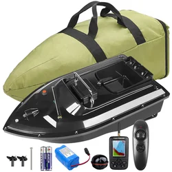 Barco de cebo de pesca con Control remoto, motores duales, gancho inalámbrico para carpa, poste de barco, tolva de catapulta individual, bolso con buscapersonas LCD