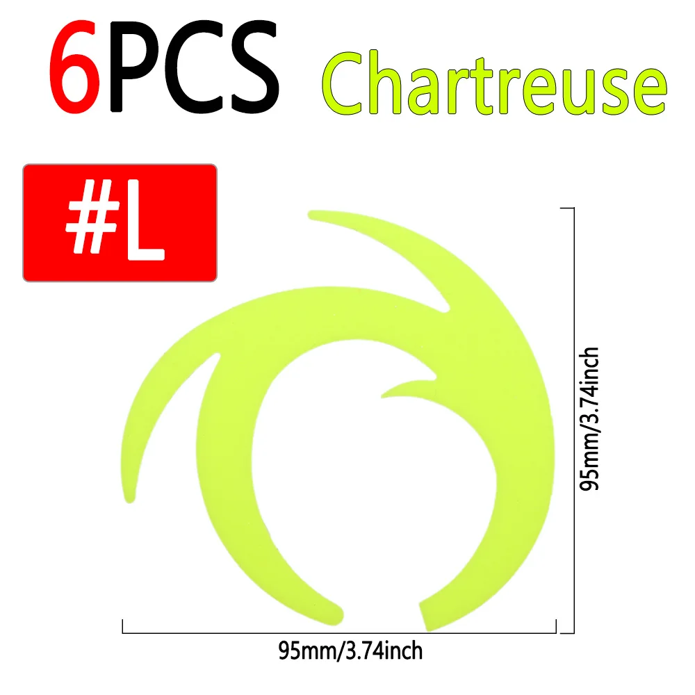 6pcs Chartreuse L