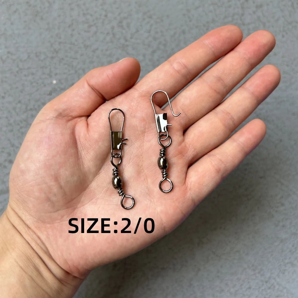 50 Uds. Rodamiento de barril de pesca de Lucio de acero al carbono, Pin giratorio rodante, accesorios de pesca, anzuelo, señuelo, aparejos de conector - imagen 4