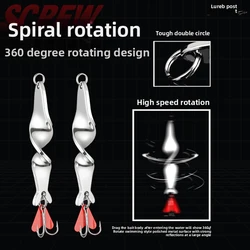 Combinación de 10g, 14g, 21g, 28g, espiral giratoria, cucharas largas fundidas, señuelo de pesca, tornillo giratorio, cebo de Jigging de Metal con rotación