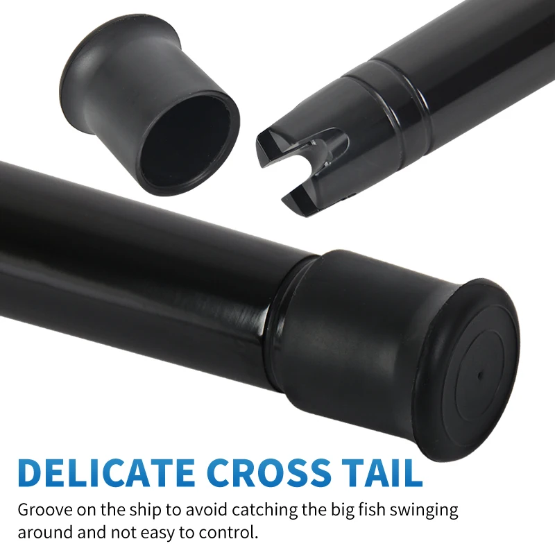 Caña de pescar recta doblada, mango de agarre manual para pesca en aguas saladas, mango de caña de pescar de gran juego, mango de una sección - imagen 2