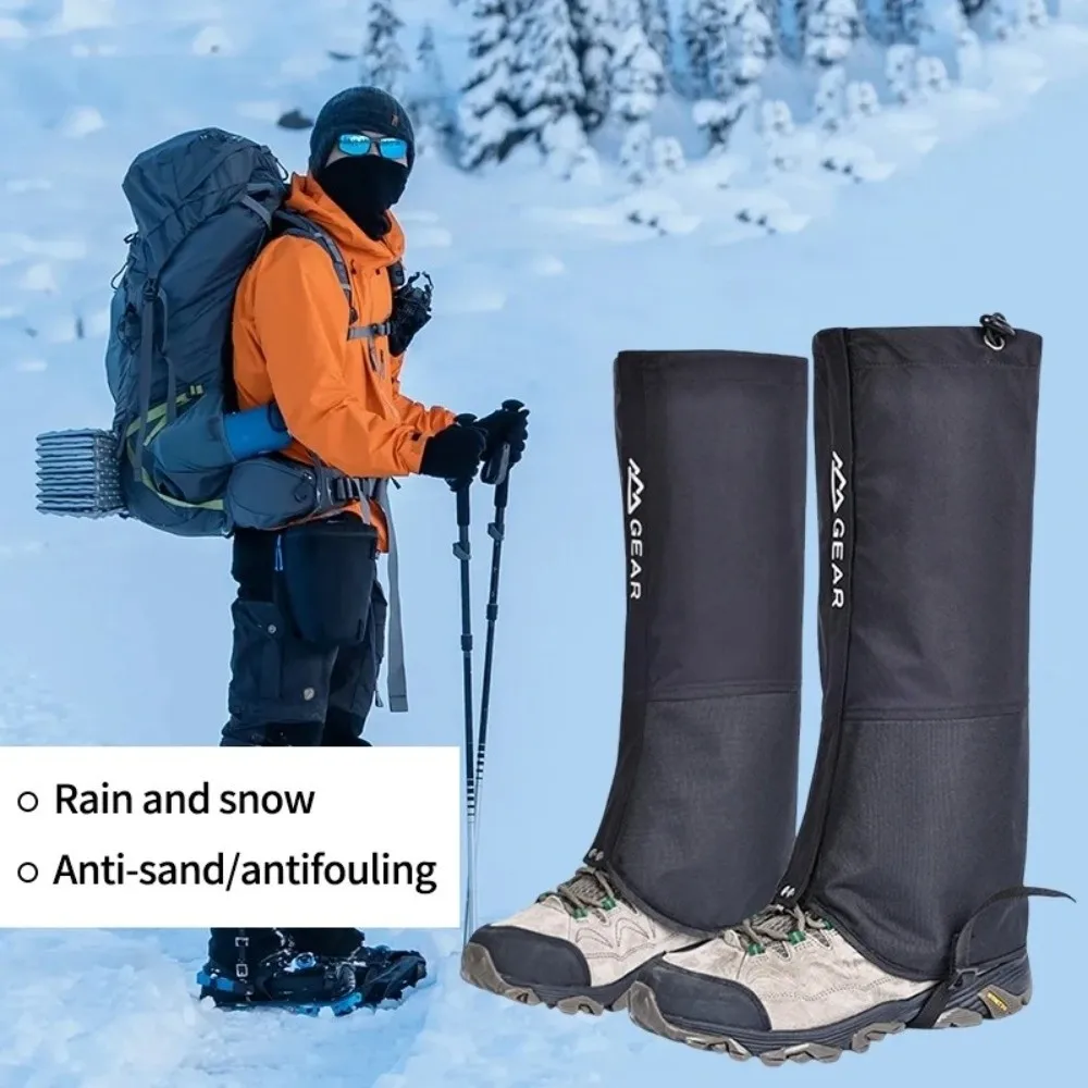 Calentadores de piernas impermeables, cubierta de pie gruesa ajustable, resistente al desgaste, cubierta protectora de piernas a prueba de viento, 1 par - imagen 5