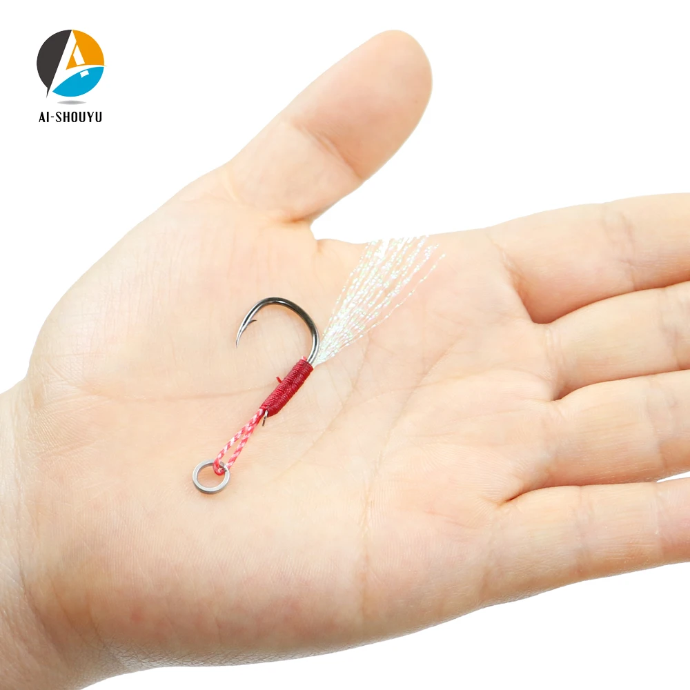 AI-SHOUYU Anzuelos Jigging con púas para vinilo y plumas - imagen 5